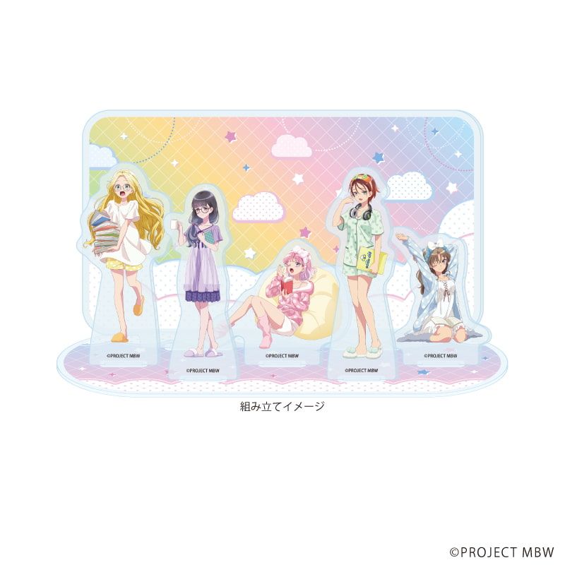 アクリルジオラマ「前橋ウィッチーズ」01/集合デザイン 水玉ルームウェアver.(描き下ろしイラスト)