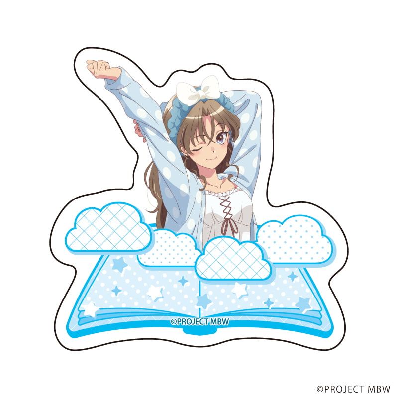 ダイカットステッカー「前橋ウィッチーズ」05/上泉マイ 水玉ルームウェアver.(描き下ろしイラスト)
