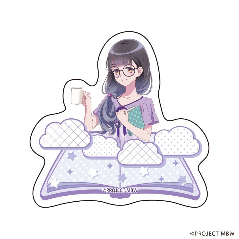 ダイカットステッカー「前橋ウィッチーズ」02/新里アズ 水玉ルームウェアver.(描き下ろしイラスト)