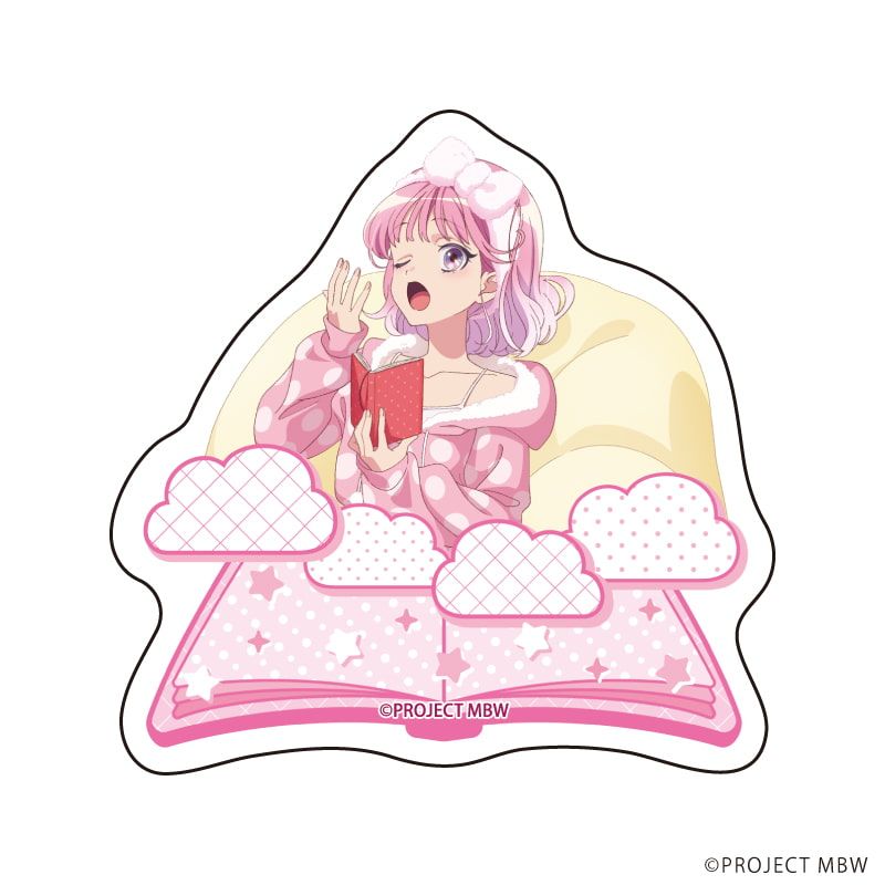 ダイカットステッカー「前橋ウィッチーズ」01/赤城ユイナ 水玉ルームウェアver.(描き下ろしイラスト)