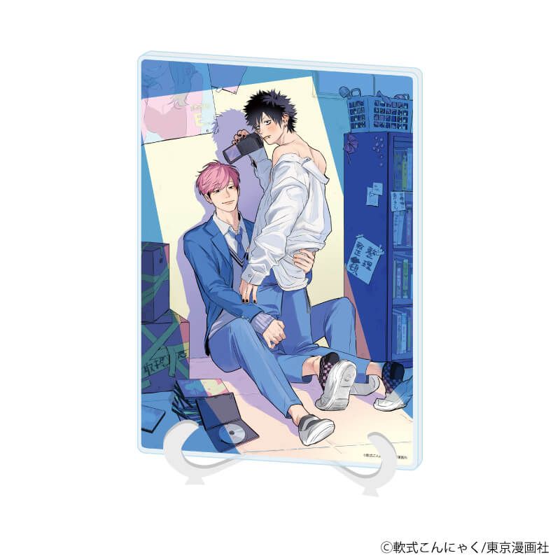 アクリルアートボード(A5サイズ)「軟式こんにゃく先生」01/「箱推しBLフェア～アイドルたちとのカフェタイム～」(公式イラスト)