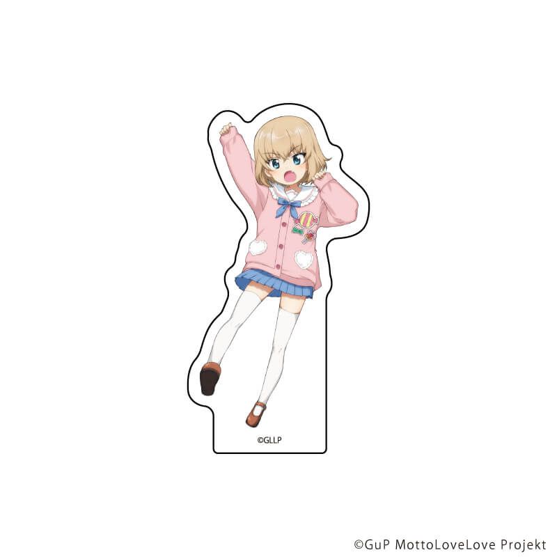 ダイカットステッカー「ガールズ＆パンツァー もっとらぶらぶ作戦です！」05/カチューシャ 制服アレンジver.(描き下ろしイラスト)