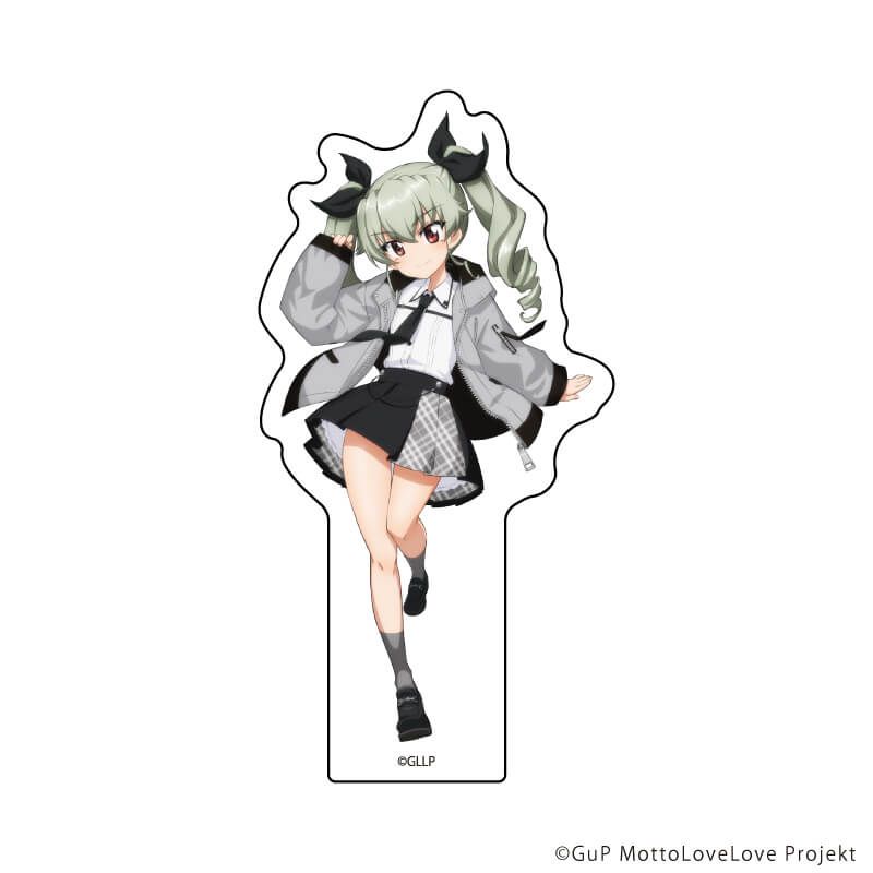 ダイカットステッカー「ガールズ＆パンツァー もっとらぶらぶ作戦です！」04/アンチョビ 制服アレンジver.(描き下ろしイラスト)