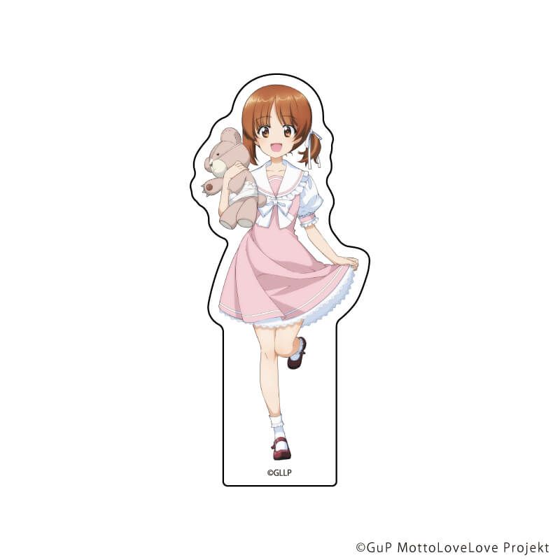 ダイカットステッカー「ガールズ＆パンツァー もっとらぶらぶ作戦です！」01/西住 みほ 制服アレンジver.(描き下ろしイラスト)