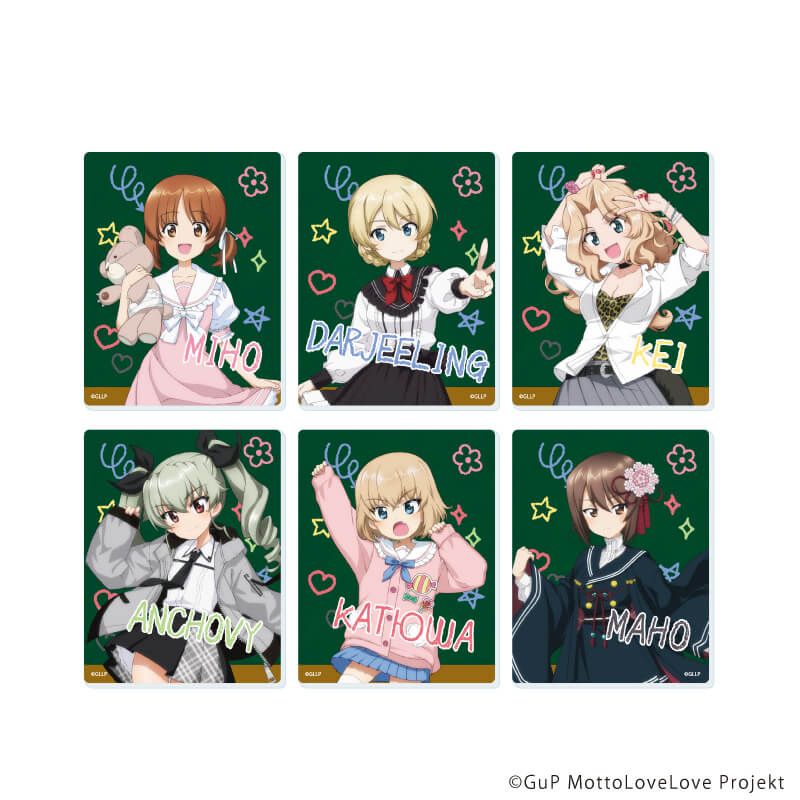 アクリルカード「ガールズ＆パンツァー もっとらぶらぶ作戦です！」06/制服アレンジver. コンプリートセット(全6種)(描き下ろしイラスト)