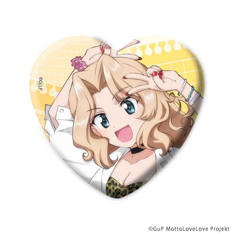 ハート型缶バッジ「ガールズ＆パンツァー もっとらぶらぶ作戦です！」01/制服アレンジver. コンプリートセット(全6種)(描き下ろしイラスト)