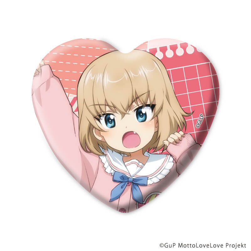 ハート型缶バッジ「ガールズ＆パンツァー もっとらぶらぶ作戦です！」01/制服アレンジver. コンプリートセット(全6種)(描き下ろしイラスト)