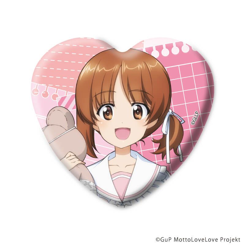 ハート型缶バッジ「ガールズ＆パンツァー もっとらぶらぶ作戦です！」01/制服アレンジver. トレーディング(6種)(描き下ろしイラスト)