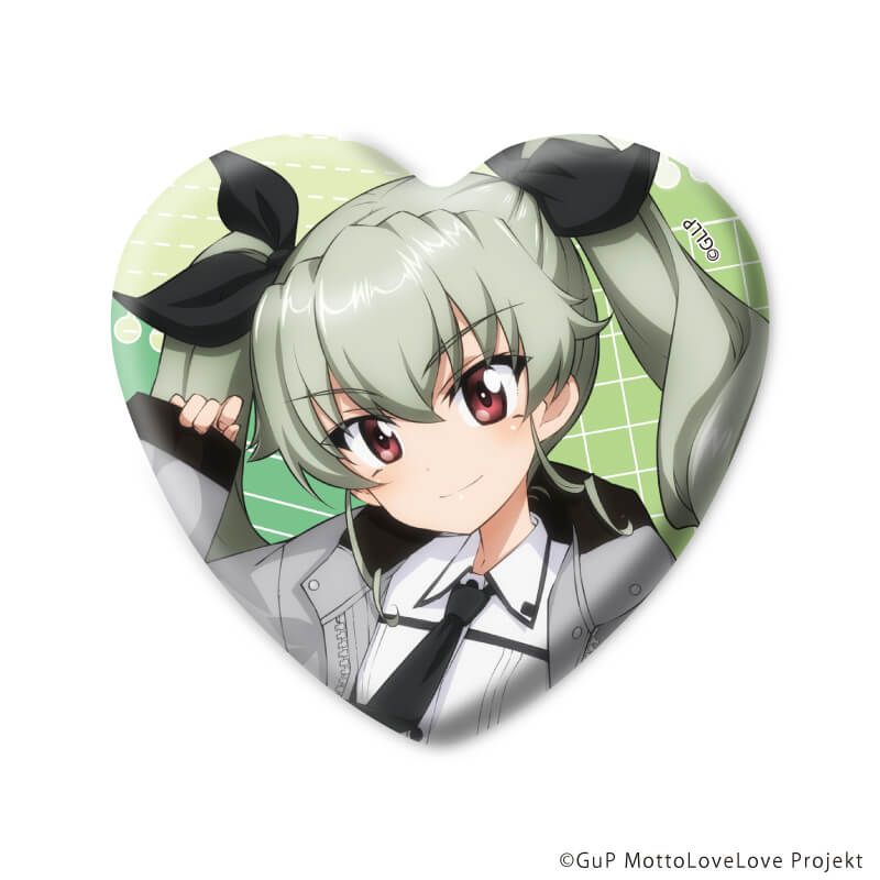ハート型缶バッジ「ガールズ＆パンツァー もっとらぶらぶ作戦です！」01/制服アレンジver. トレーディング(6種)(描き下ろしイラスト)