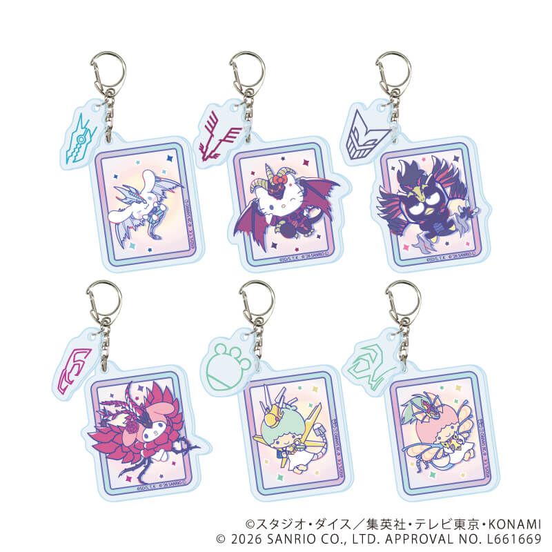 パーツ付きアクリルキーホルダー「遊☆戯☆王5D's×サンリオキャラクターズ」01/コンプリートセット(全6種)(コラボイラスト)