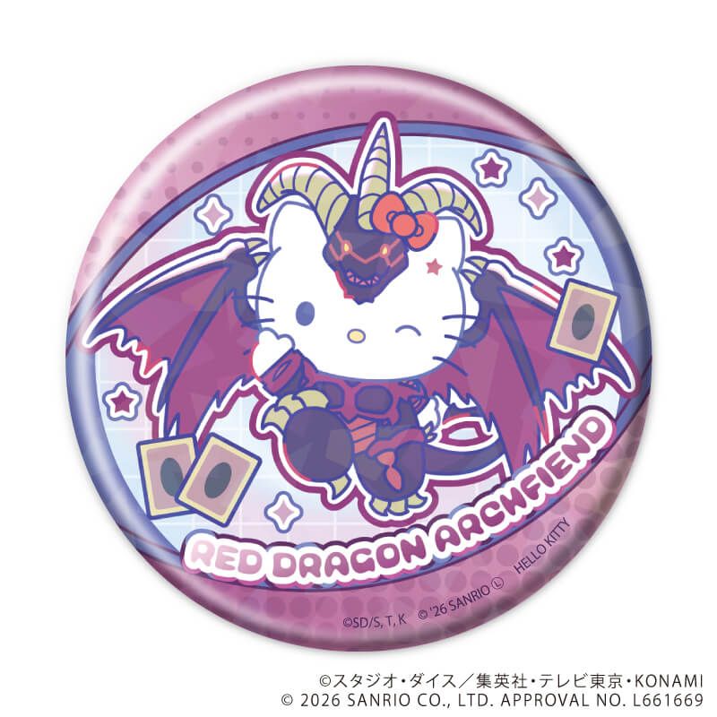 ホログラム缶バッジ(65ｍｍ)「遊☆戯☆王5D's×サンリオキャラクターズ」01/ブラインド(6種)(コラボイラスト)