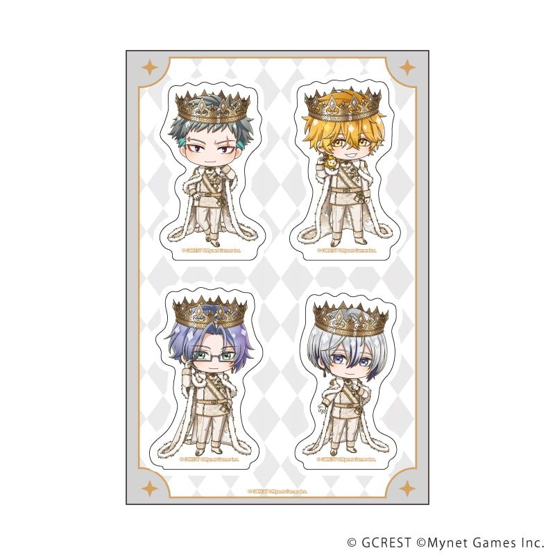 PETANTシール「夢王国と眠れる100人の王子様」19/集合デザインD(ミニキャライラスト)