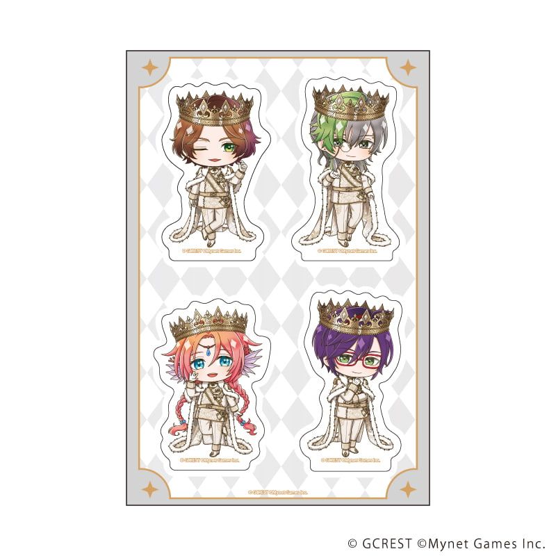 PETANTシール「夢王国と眠れる100人の王子様」16/集合デザインA(ミニキャライラスト)