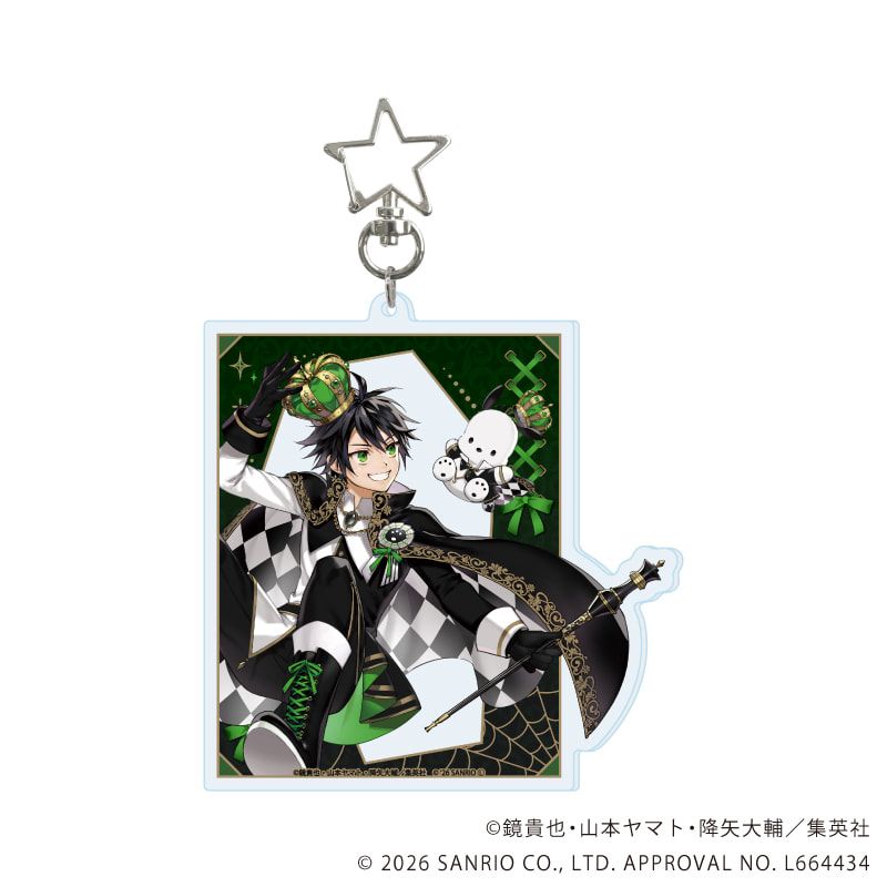星型ナスカン付きデカアクリルキーホルダー「終わりのセラフ×サンリオキャラクターズ」01/百夜優一郎×ポチャッコ(コラボイラスト)