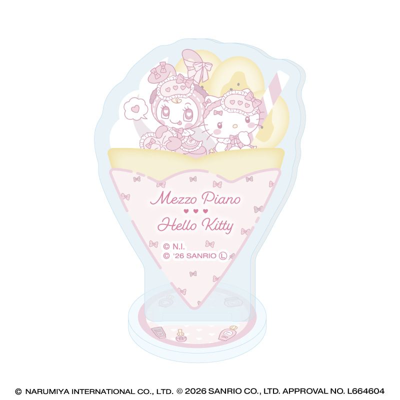 アクリルぷちスタンド「メゾピアノ×ハローキティ」01/コンプリートセット(全6種)(コラボイラスト)