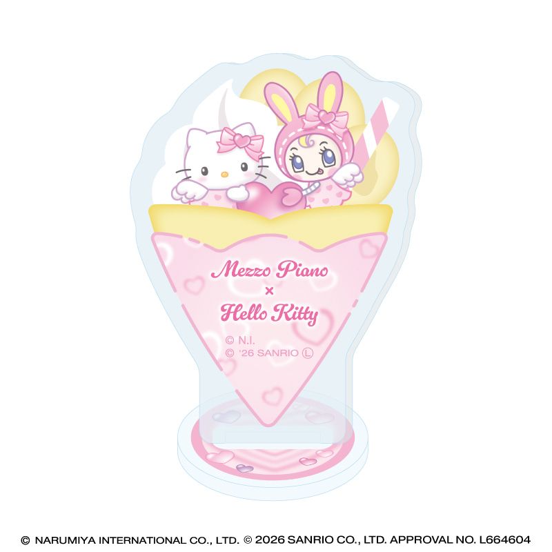 アクリルぷちスタンド「メゾピアノ×ハローキティ」01/ブラインド(6種)(コラボイラスト)