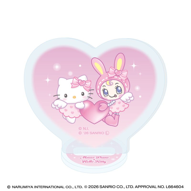 アクリルぷちスタンド「メゾピアノ×ハローキティ」01/ブラインド(6種)(コラボイラスト)