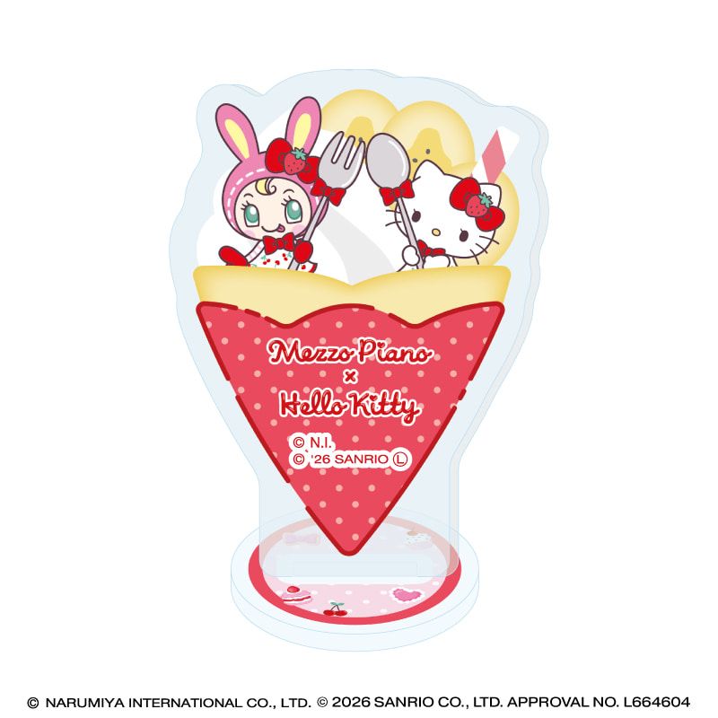 アクリルぷちスタンド「メゾピアノ×ハローキティ」01/ブラインド(6種)(コラボイラスト)