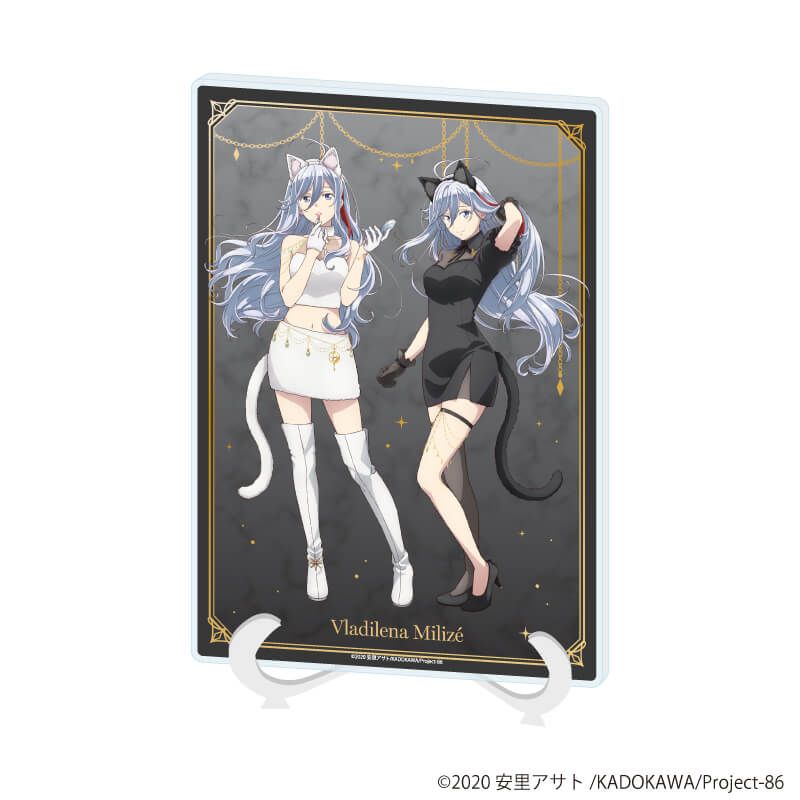 アクリルアートボード(A5サイズ)「８６―エイティシックス―」01/ヴラディレーナ・ミリーゼ　白猫＆黒猫ver.(描き下ろしイラスト)