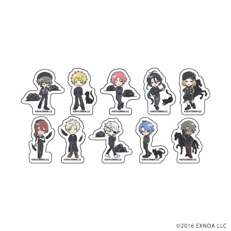 フレークシール(10種セット)「文豪とアルケミスト」01/集合デザイン ブラックコーデver.(グラフアートイラスト)