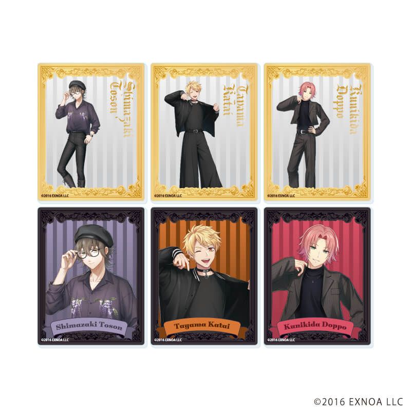 アクリルカード「文豪とアルケミスト」34/ブラックコーデver. コンプリートセット(全6種)(描き起こしイラスト)