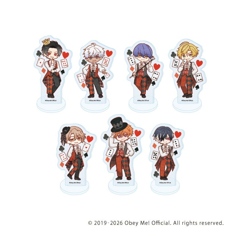 アクリルぷちスタンド「Obey Me! Nightbringer」23/トランプver. コンプリートセット(全7種)(レトロアートイラスト)