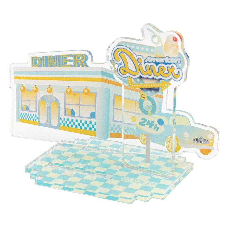 推し活背景ジオラマぷち38/ダイナー(レモンブルー)【推し活】