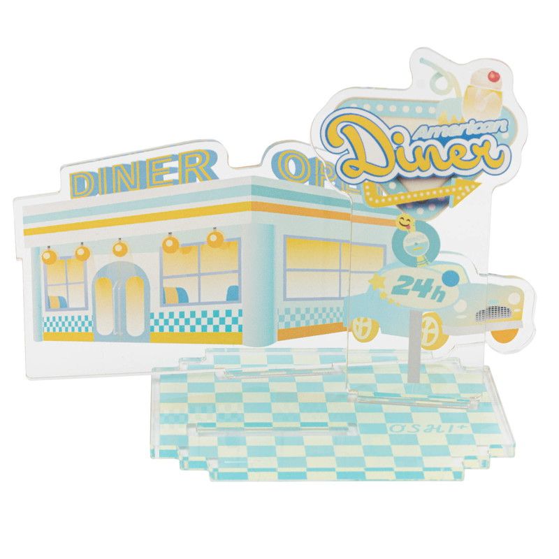 推し活背景ジオラマぷち38/ダイナー(レモンブルー)【推し活】