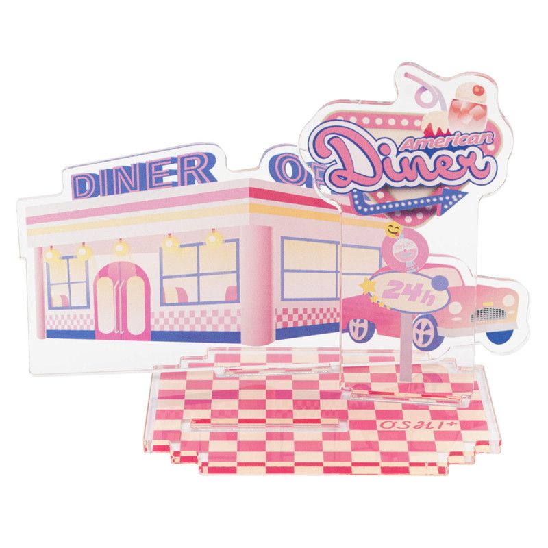推し活背景ジオラマぷち37/ダイナー(レモンピンク)【推し活】