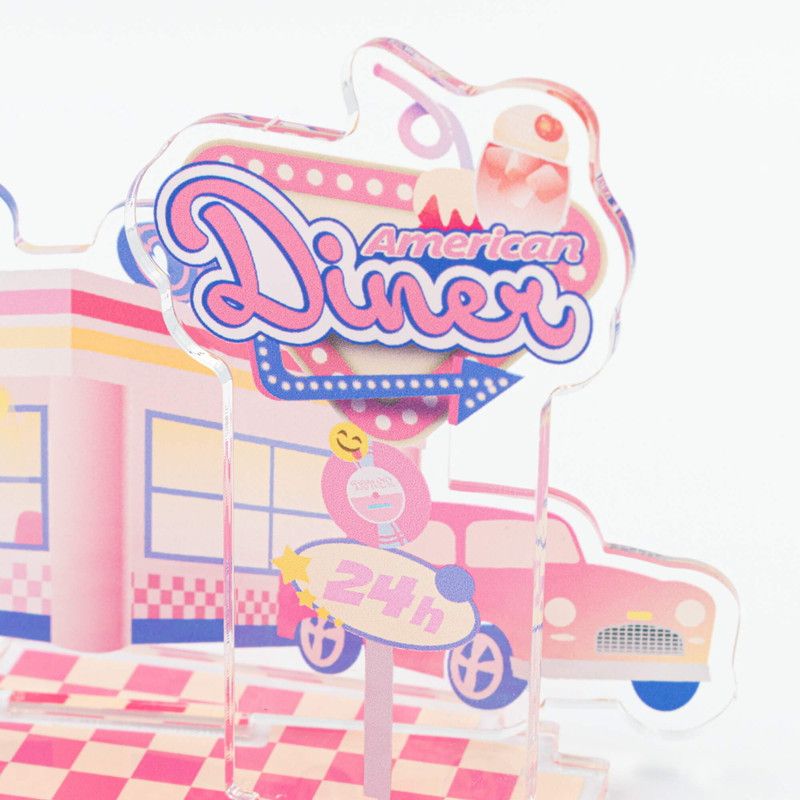 推し活背景ジオラマぷち37/ダイナー(レモンピンク)【推し活】