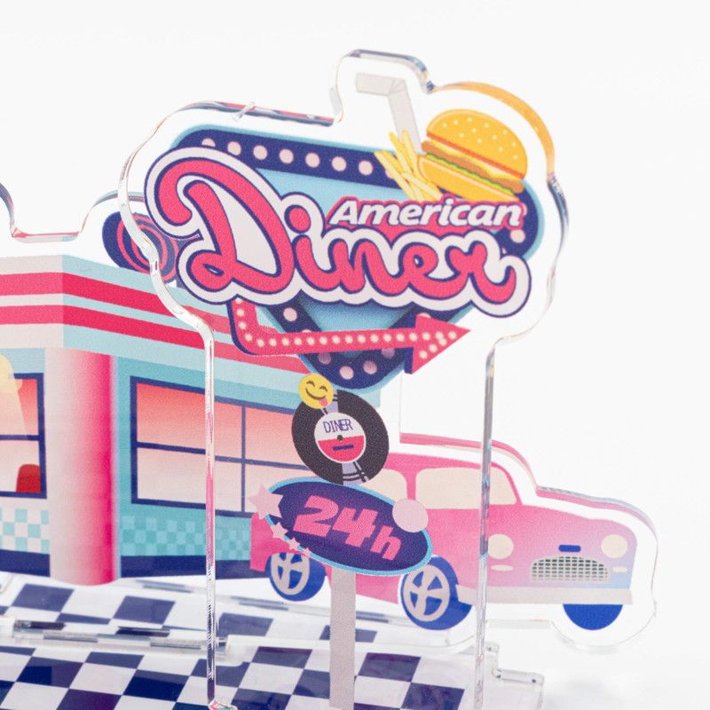 推し活背景ジオラマぷち35/ダイナー(ブルー)【推し活】