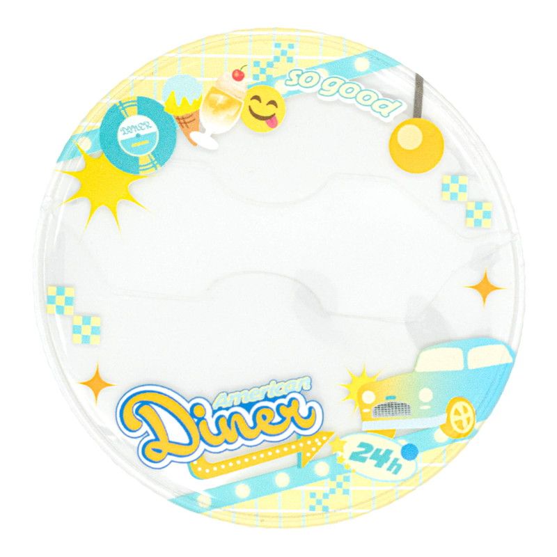 57mm缶デコカバー190/ダイナー(レモンブルー)【推し活】