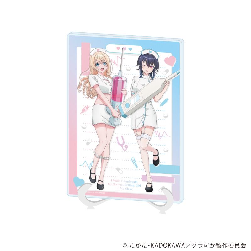アクリルアートボード(A5サイズ)「クラスで2番目に可愛い女の子と友だちになった」01/朝凪 海&天海 夕 ナースver.(描き下ろしイラスト)