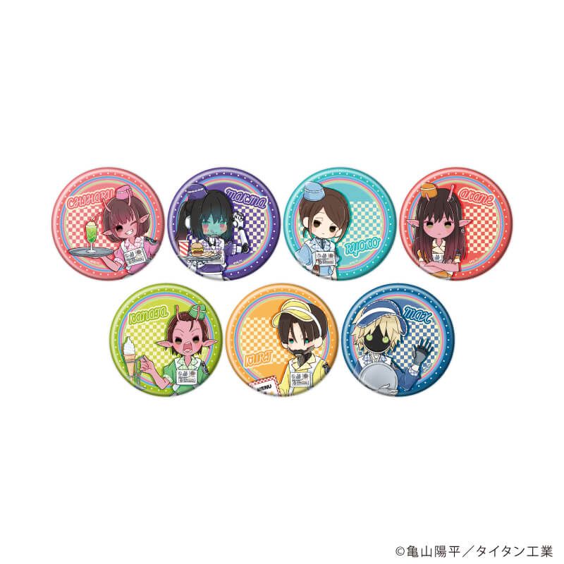 缶バッジ「TVアニメ『銀河特急 ミルキー☆サブウェイ』」02/コンプリートセット(全7種)ダイナーver.(グラフアートイラスト)