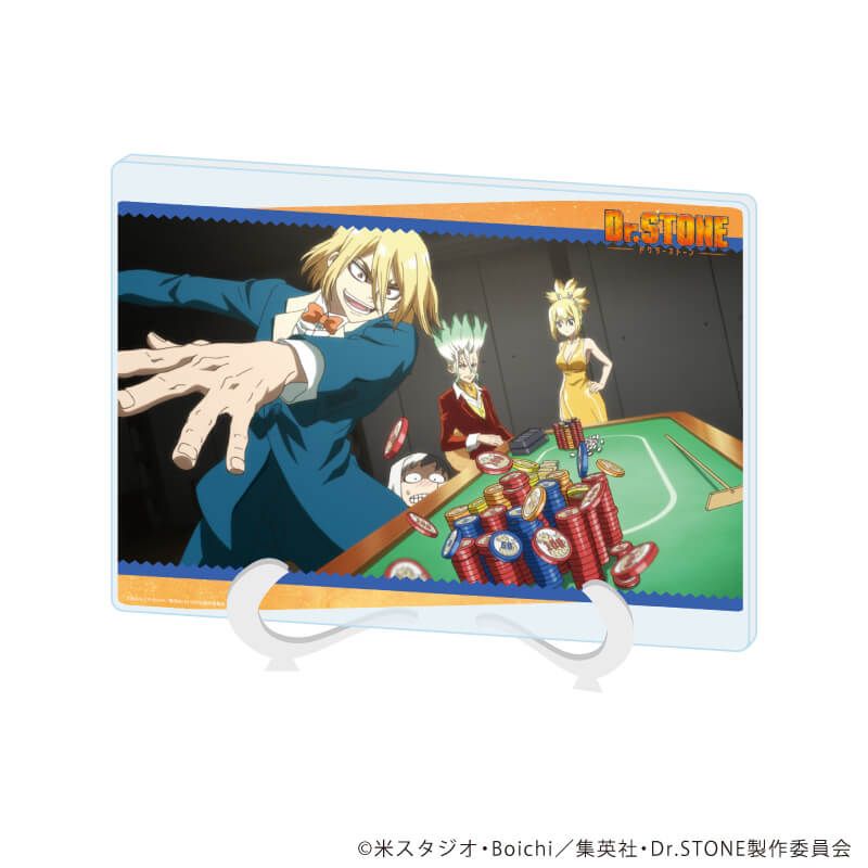 アクリルアートボード(A5サイズ)「Dr.STONE」14/石神千空&あさぎりゲン&七海龍水&コハク(場面写イラスト)