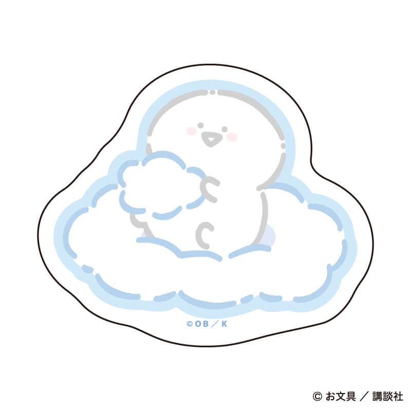 ダイカットステッカー「お文具といっしょ」12/お文具さん ぷかぷかお空ver.(描き下ろしイラスト)