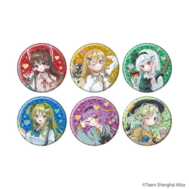 缶バッジ「東方Project」17/平成ギャルver. ブラインド(6種)(描き起こしイラスト)