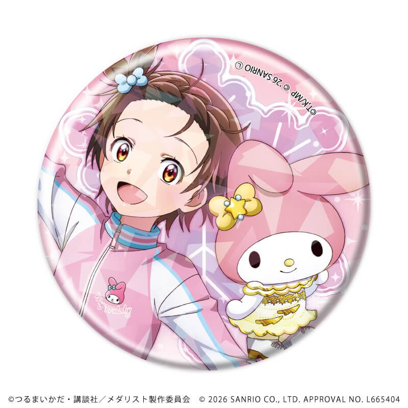 ホログラム缶バッジ(57mm)「TVアニメ『メダリスト』×サンリオキャラクターズ」01/コンプリートセット(全6種)(コラボイラスト)