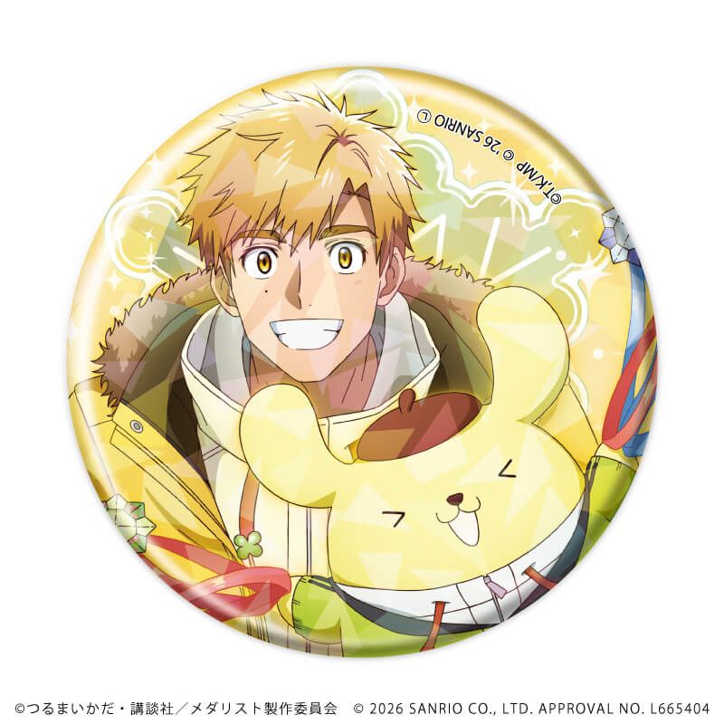 ホログラム缶バッジ(57mm)「TVアニメ『メダリスト』×サンリオキャラクターズ」01/コンプリートセット(全6種)(コラボイラスト)