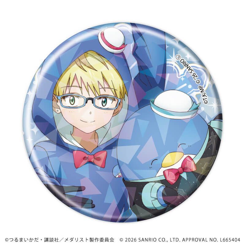 ホログラム缶バッジ(57mm)「TVアニメ『メダリスト』×サンリオキャラクターズ」01/コンプリートセット(全6種)(コラボイラスト)