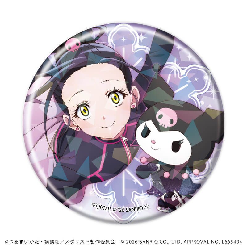 ホログラム缶バッジ(57mm)「TVアニメ『メダリスト』×サンリオキャラクターズ」01/ブラインド(6種)(コラボイラスト)