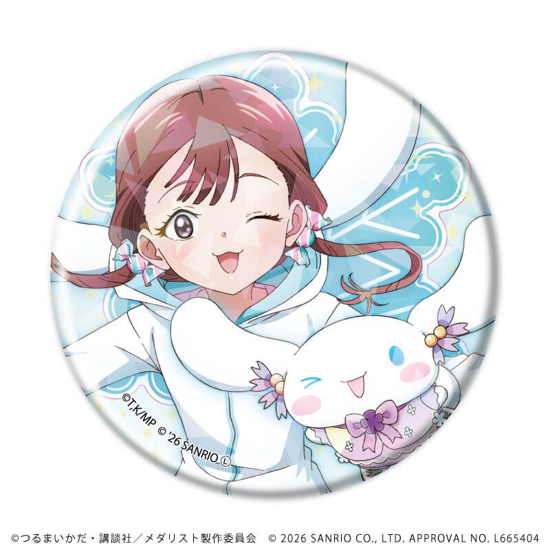 ホログラム缶バッジ(57mm)「TVアニメ『メダリスト』×サンリオキャラクターズ」01/ブラインド(6種)(コラボイラスト)