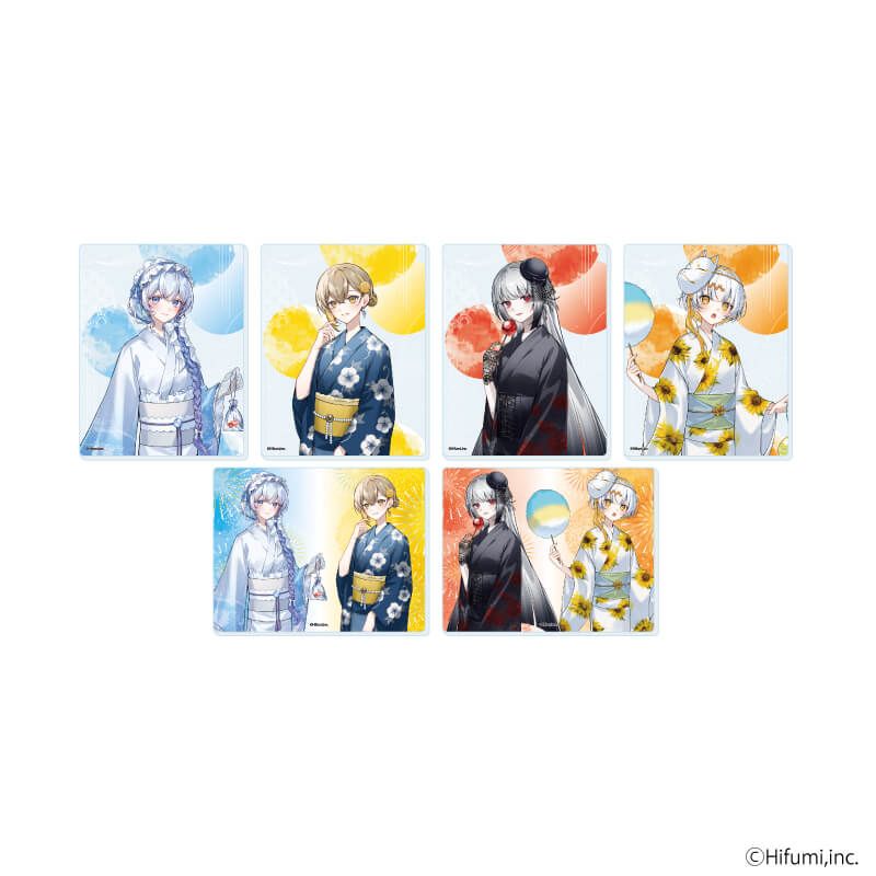 アクリルカード「『藍月なくる』『棗いつき』『無來』『ナツメイツキ』」01/浴衣ver. コンプリートセット(全6種)(描き起こしイラスト)