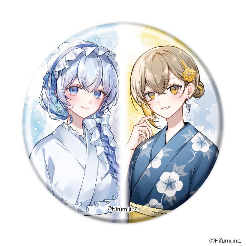 缶バッジ「『藍月なくる』『棗いつき』『無來』『ナツメイツキ』」01/浴衣ver. コンプリートセット(全6種)(描き起こしイラスト)