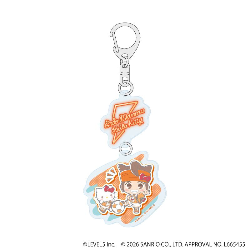 連結アクリルキーホルダー「イナズマイレブン×サンリオキャラクターズ」01/円堂守×ハローキティ(コラボイラスト)