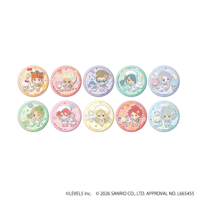 缶バッジ「イナズマイレブン×サンリオキャラクターズ」05/コンプリートセット(全10種)(コラボイラスト)