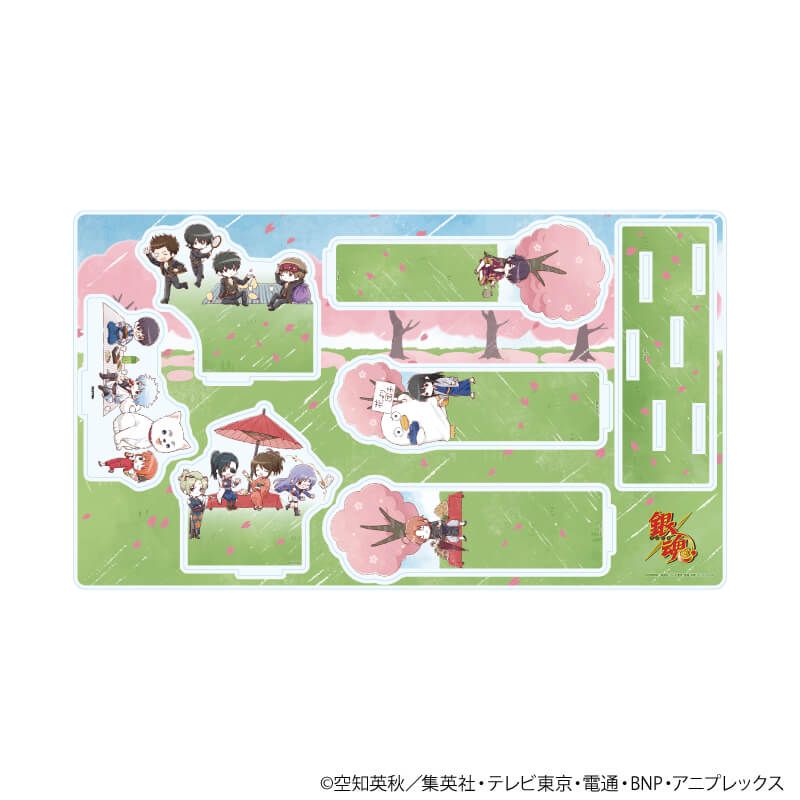 プレミアム アクリルジオラマプレート「銀魂」01/お花見 集合デザイン(グラフアートイラスト)