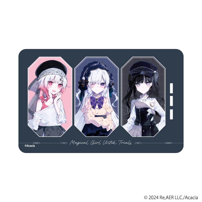PIICA(R)(パスケース)「魔法少女ノ魔女裁判」01/桜羽エマ&夏目アンアン&黒部ナノカ ダークガーリーファッションver.(描き下ろしイラスト)