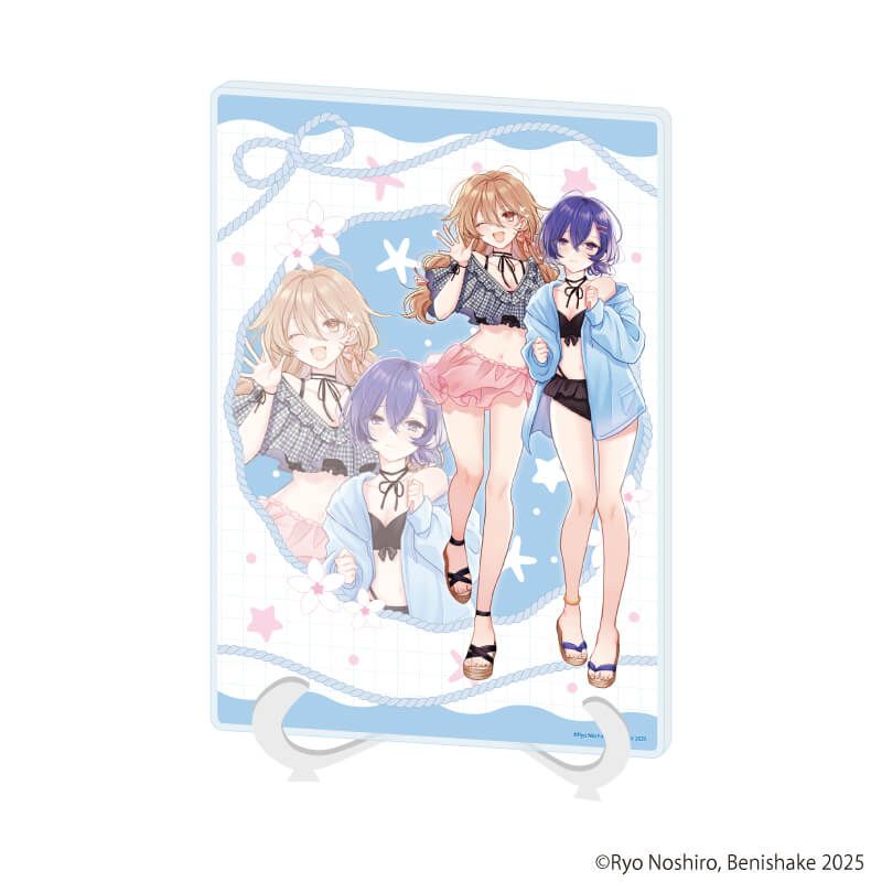 アクリルアートボード(A5サイズ)「顔だけ良いクラスメイトが、やたらとグイグイ来る百合の話。」01/矢来綴＆海道律(描き下ろしイラスト)