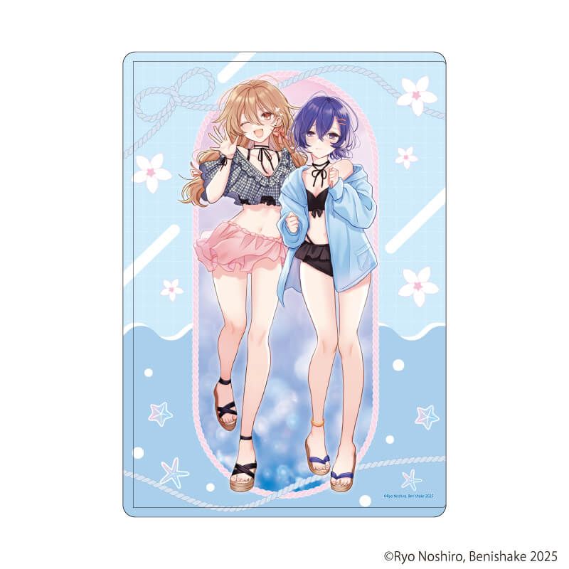 キャラクリアケース「顔だけ良いクラスメイトが、やたらとグイグイ来る百合の話。」01/矢来綴＆海道律(描き下ろしイラスト)